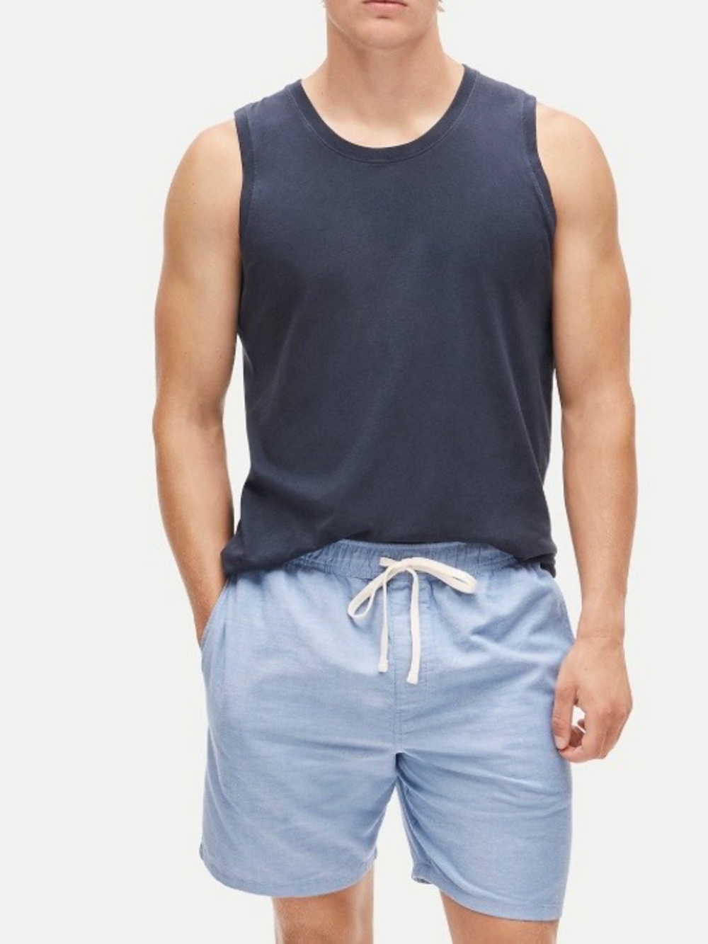 J.CREW Broken-In Men's Navy Tank Top Size S Classic Fit Cotton Crew Tagless